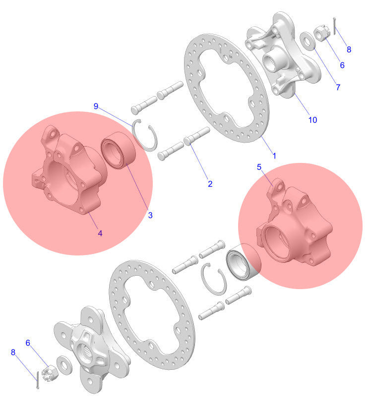 Polaris RZR XP 1000 Rear Bearing Carrier - Replaces 1523833 / 1523834