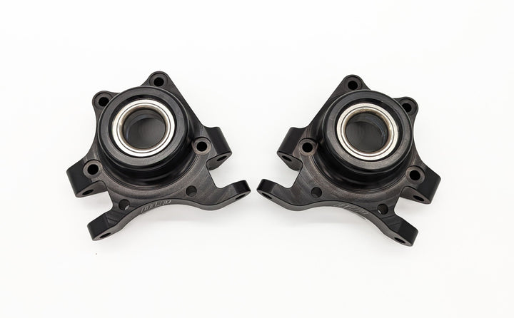 Billet aluminum rear bearing carrier for Polaris RZR XP 1000 machined in-house for strength and durability.