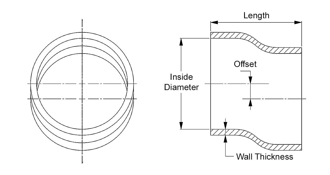 HPS Silicone Offset Straight Coupler Hose, High Temp 4-ply Reinforced