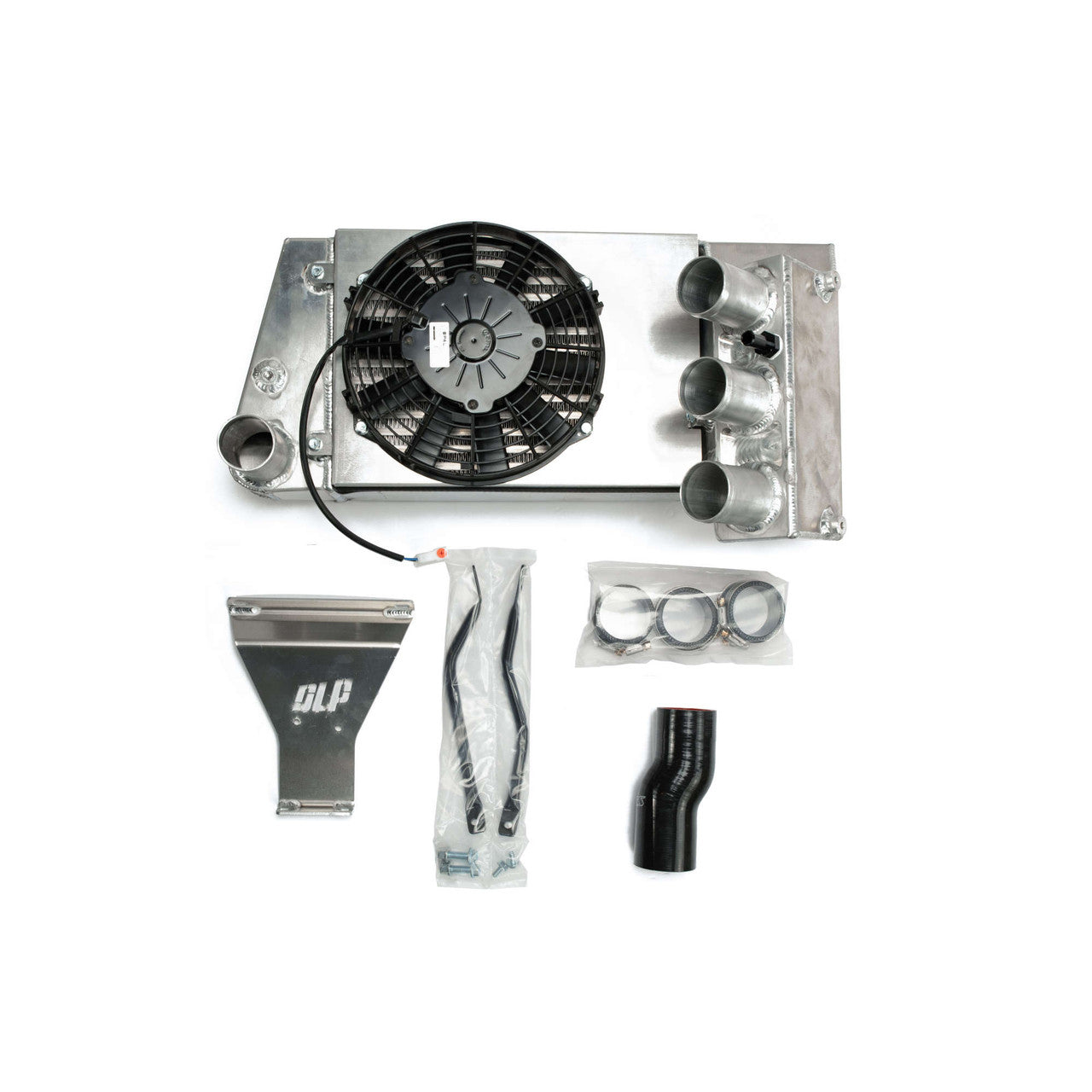 DLP GYTR Yamaha YXZ air to air intercooler kit with fan shroud and mounting hardware